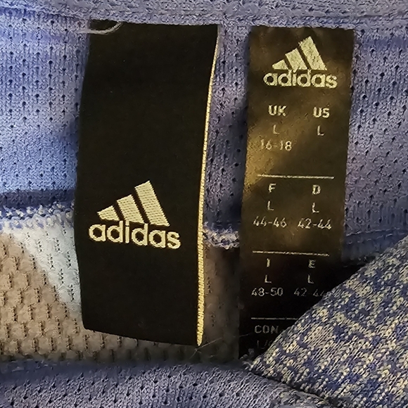 Kids Girls Womans Adidas Blue Purple Performance Hoodie Large Size 16 18 Hooded - Picture 6 of 9